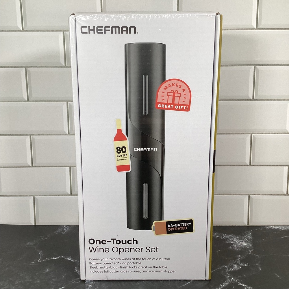 New Unopened Chefman One-Touch Wine Opener 4 Piece Set